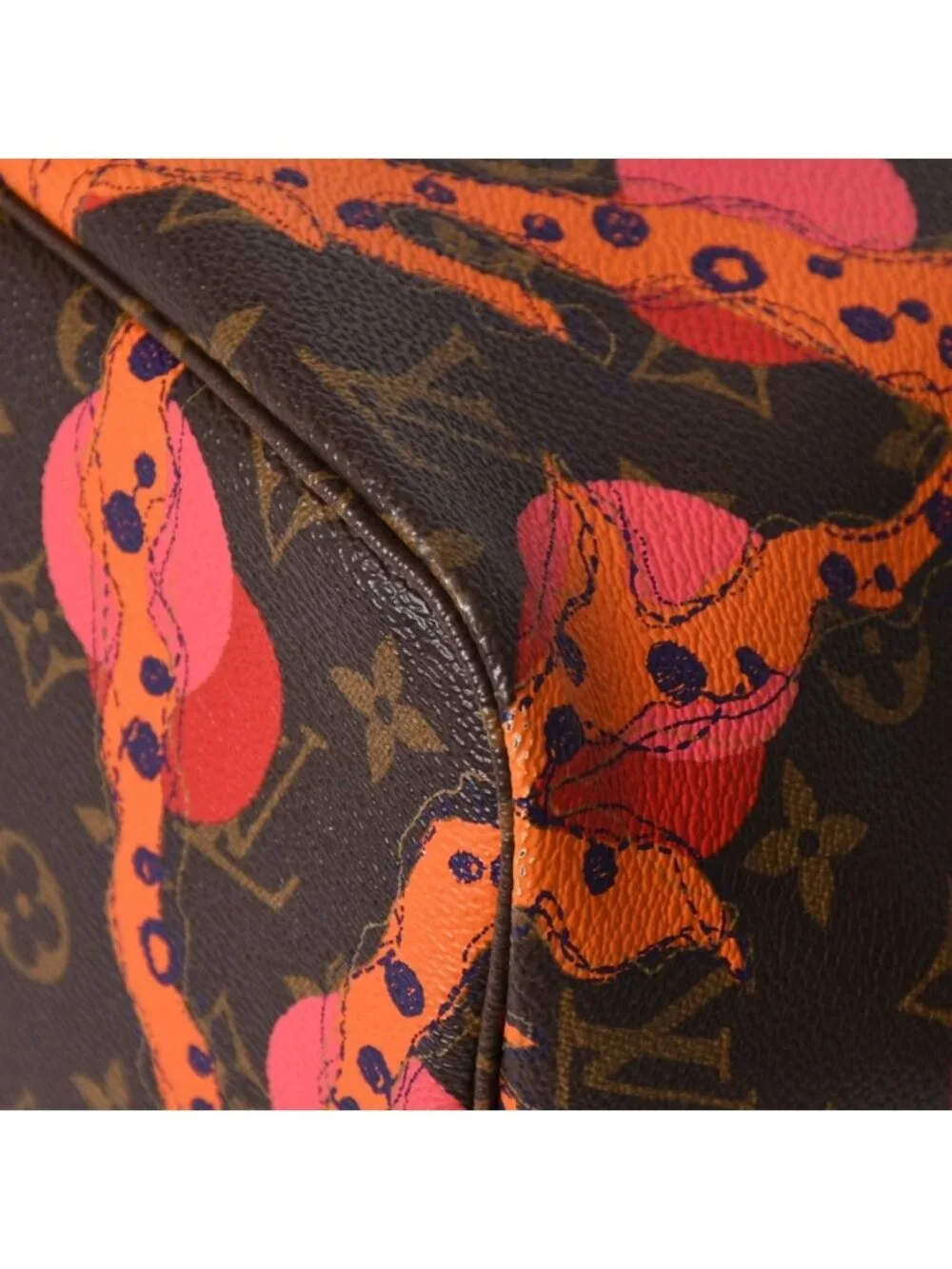 Louis Vuitton Monogram Ramage Neverfull MM Tote Canvas Brown Pink Gold